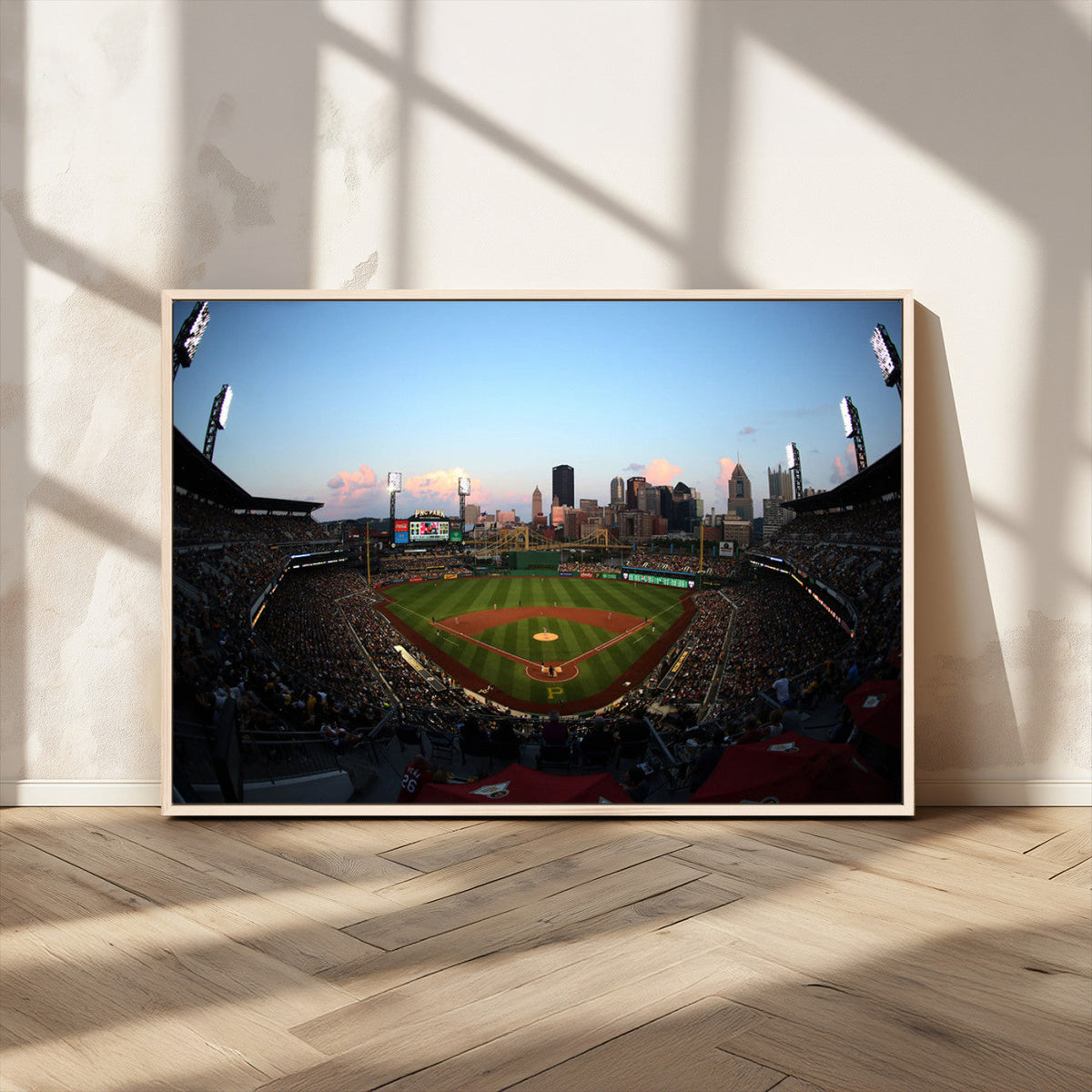 PNC Park Evening Game Triple Canvas Wall Art - Pittsburgh
