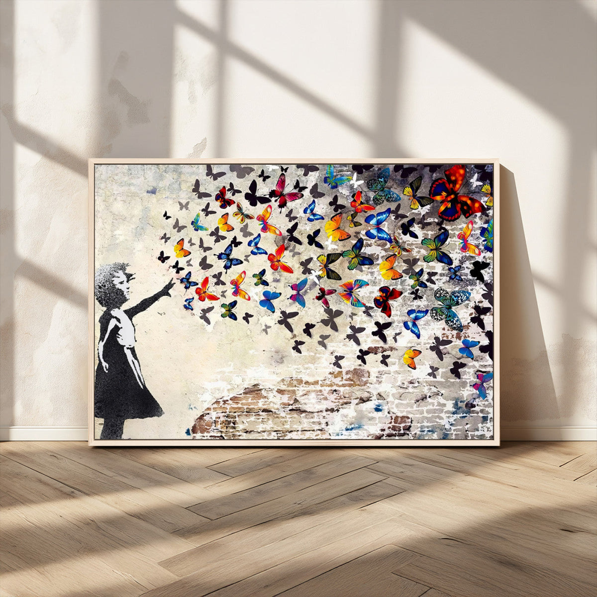 Banksy Graffiti Wall Art Canvas Print: Girl Releasing