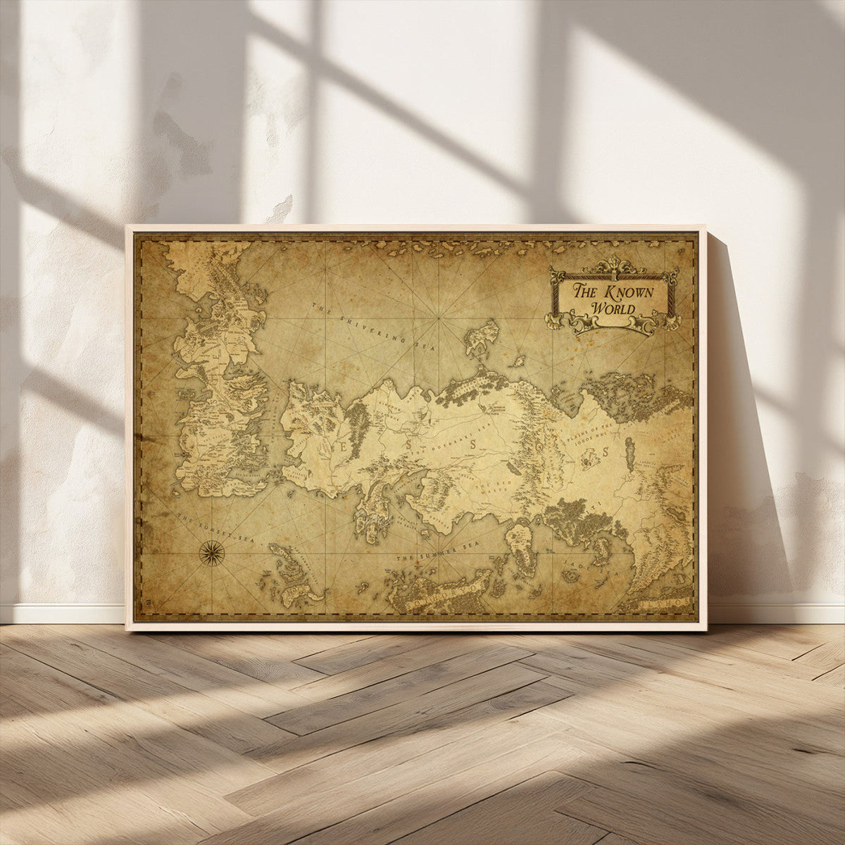 Vintage Game of Thrones Map Wall Art | Westeros and Essos