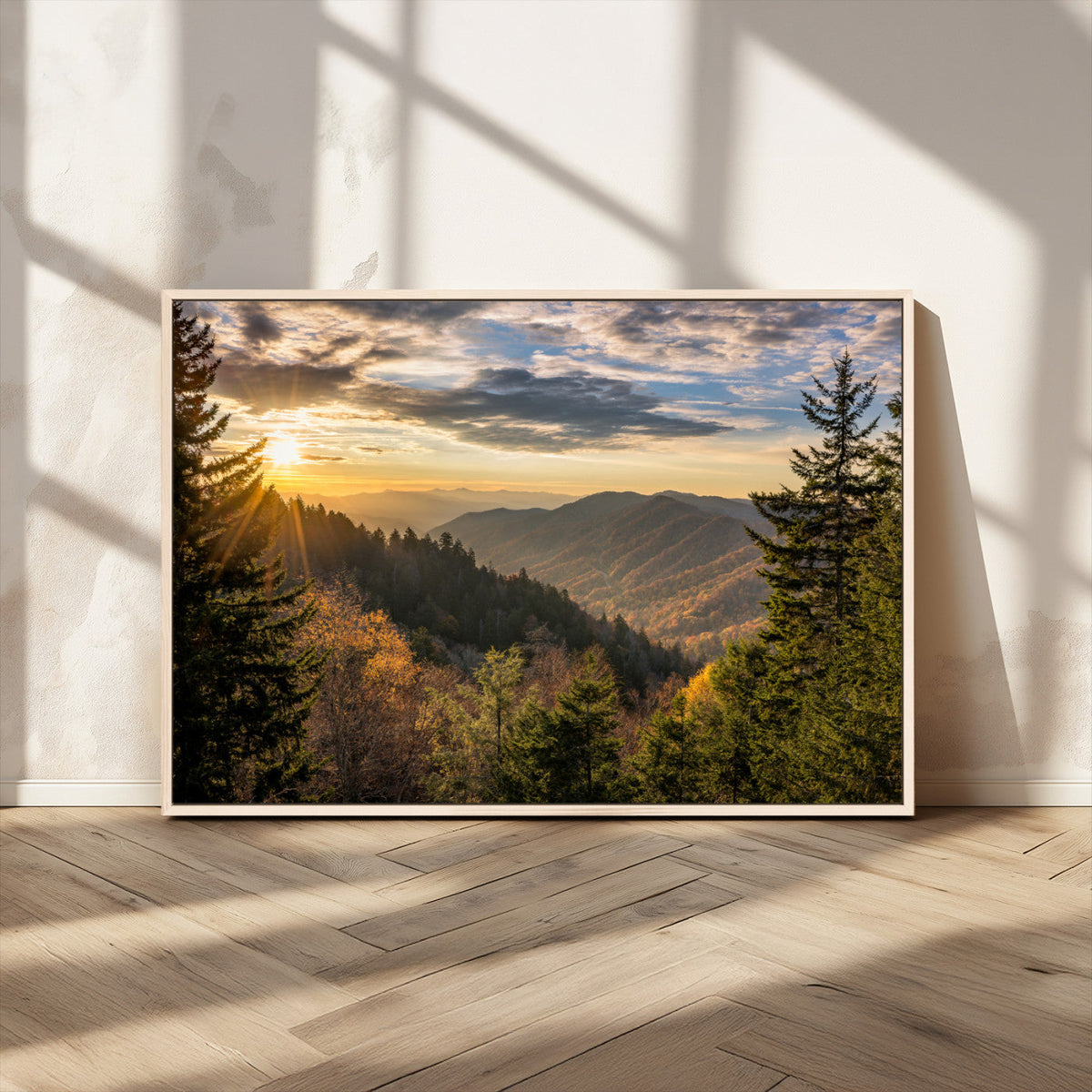 Sunrise Over the Smoky Mountains Canvas Wall Art –