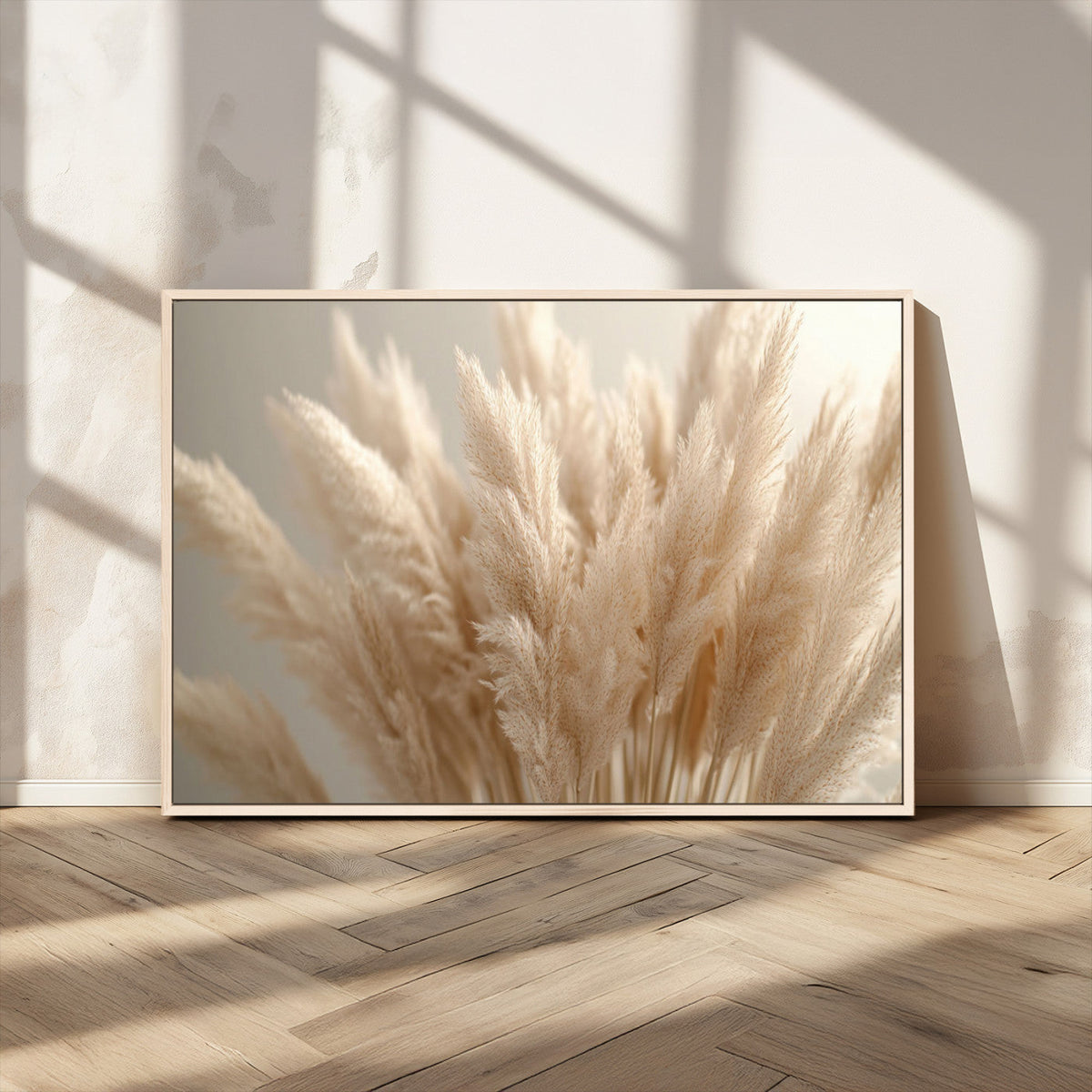 Pampas Grass Canvas Wall Art - Elegant Neutral Decor for