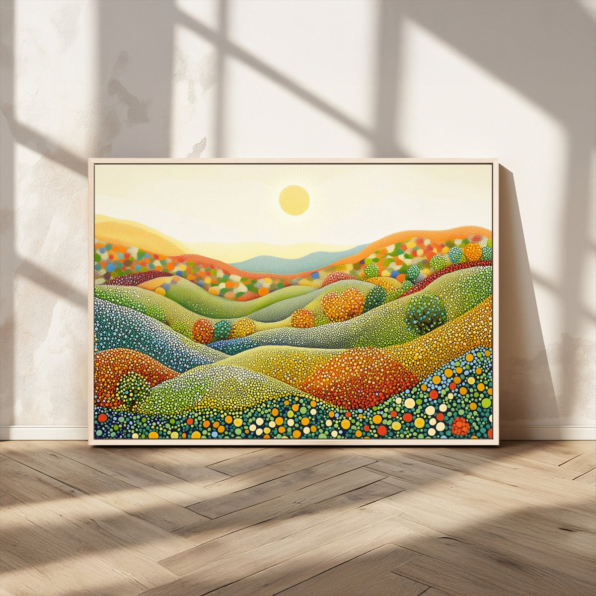 YAYOI KUSAMA Wall Art - Colorful Dot Art Landscape Canvas,