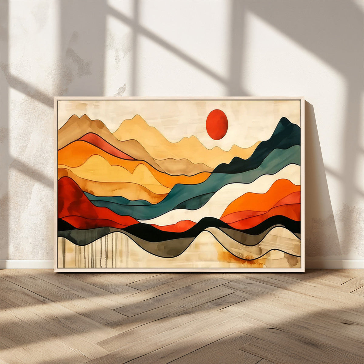 Mid Century Wall Art Print - Abstract Woodland Print -