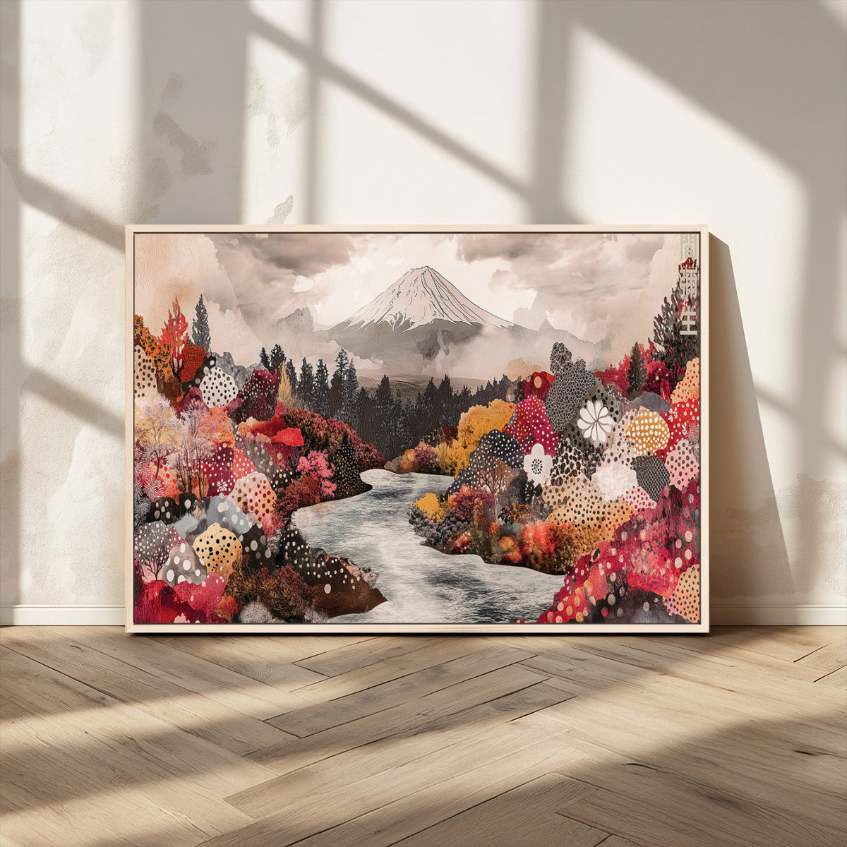 Mountain Wall Art Canvas Print – Framed Autumn Forest