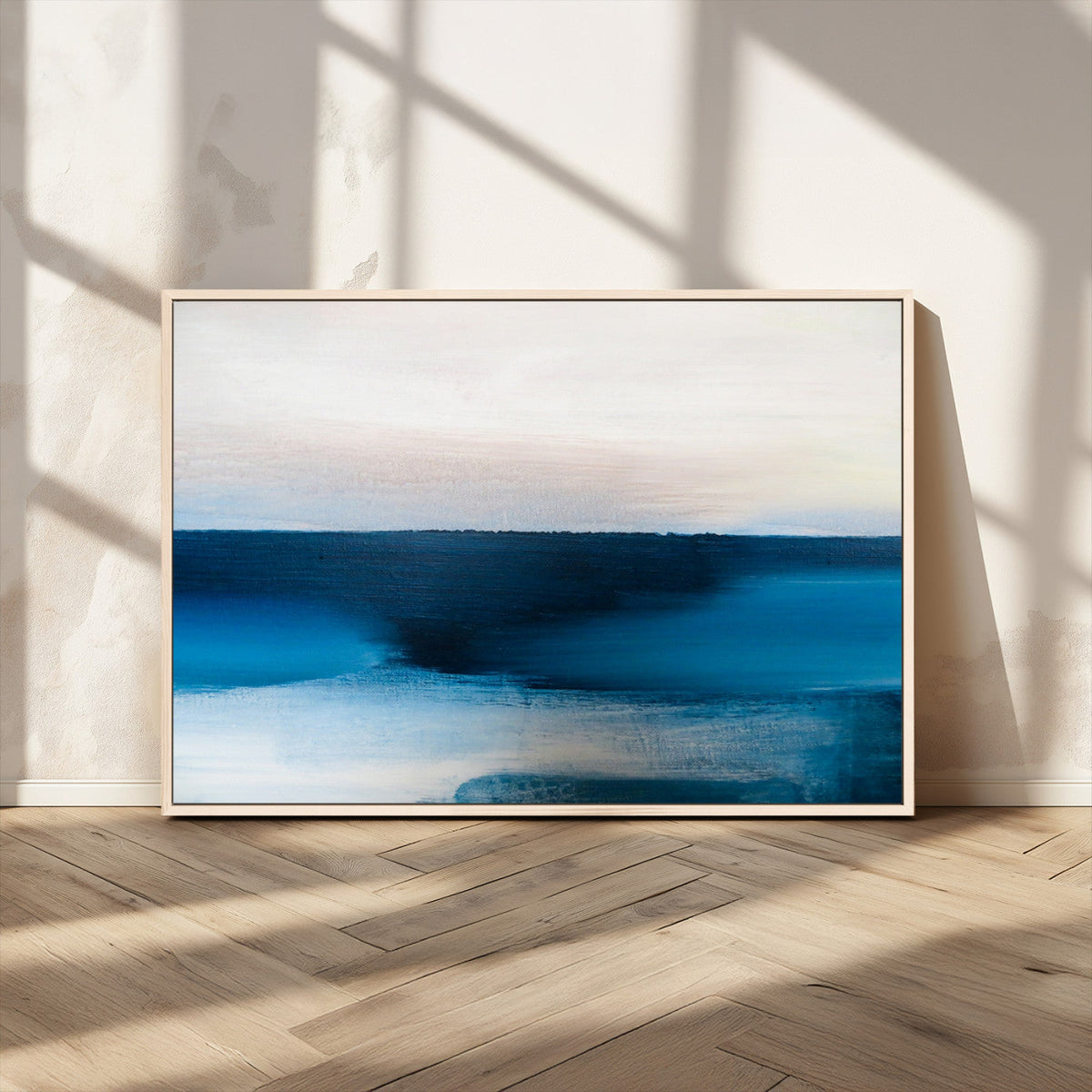 Dark Blue Abstract Wall Art Canvas Print