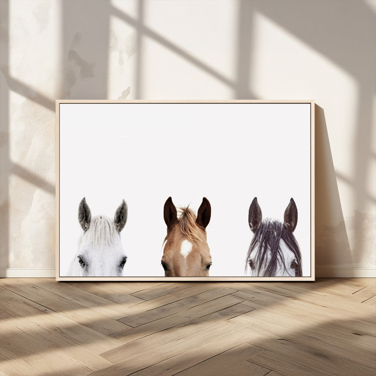 Horse Prints Set, Set of 3 Horse Wall Art, Horses Portraits,