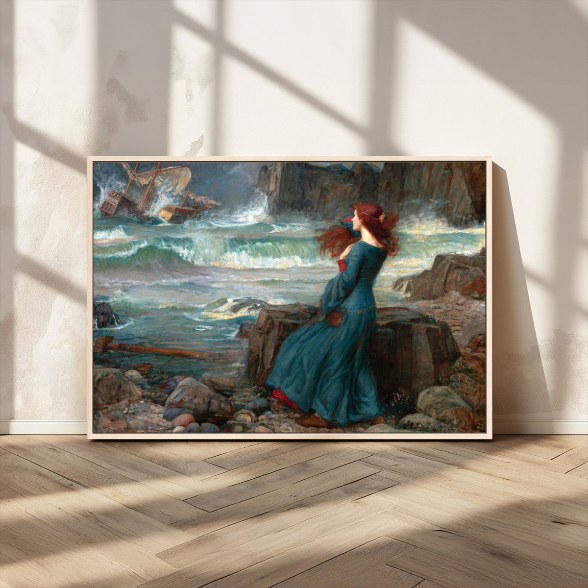 Miranda by the Shore Wall Art Canvas Print – Tempest Scene
