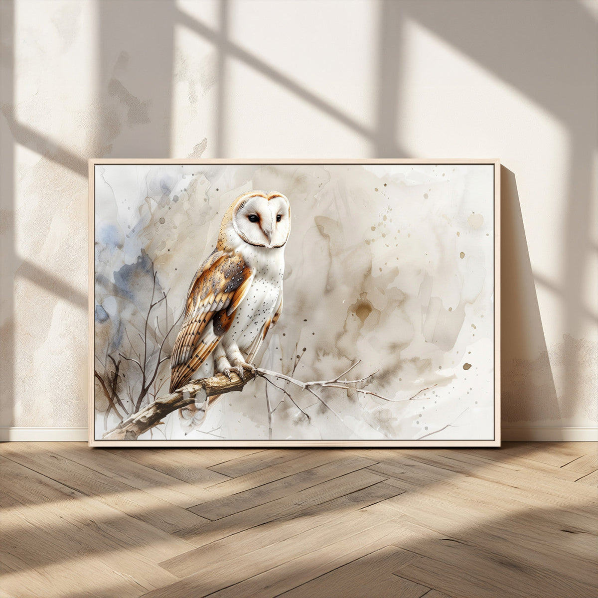 Barn Owl Wall Art | Watercolor Canvas Print | Perfect for