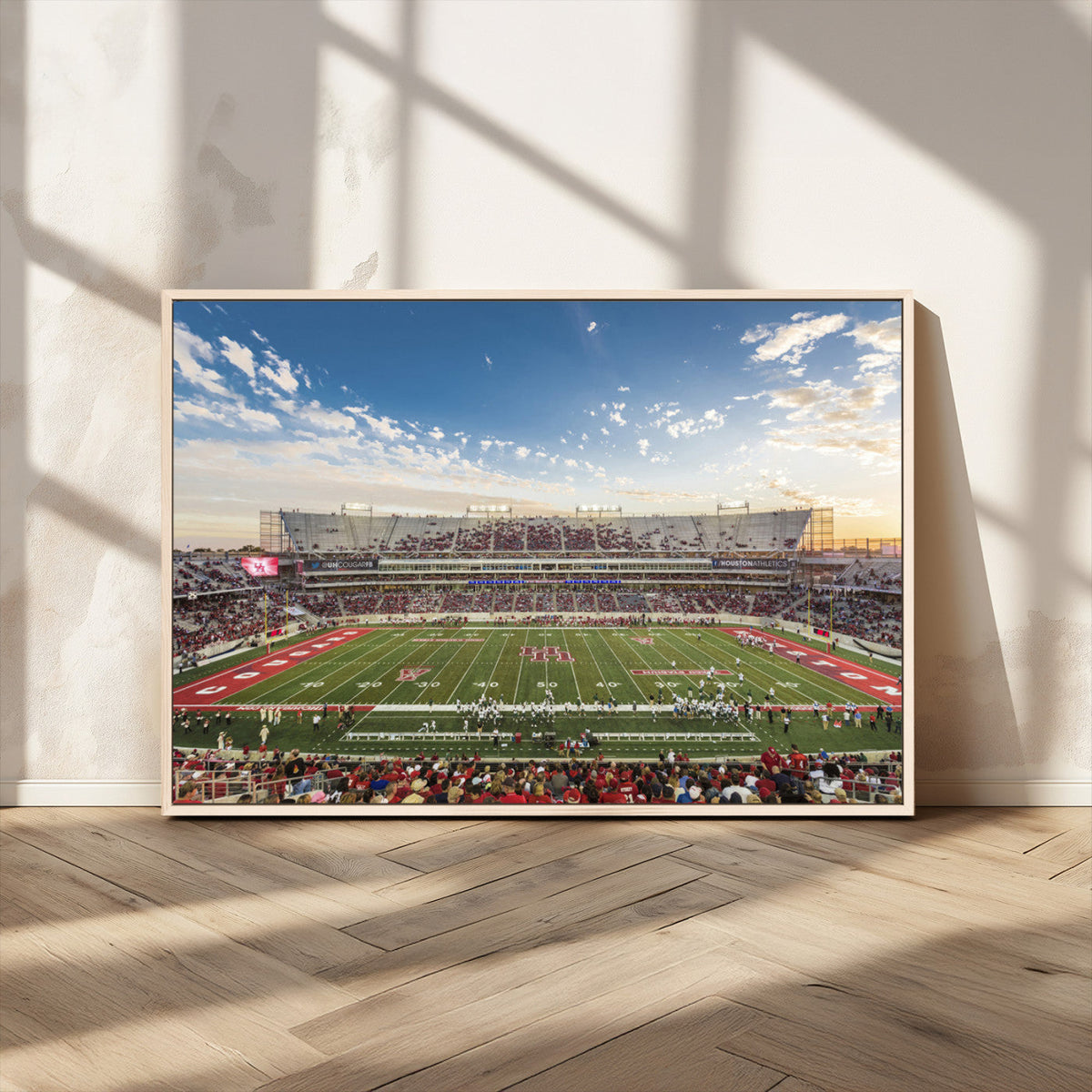 Framed Houston Cougars Football Team Print - Houston TDECU