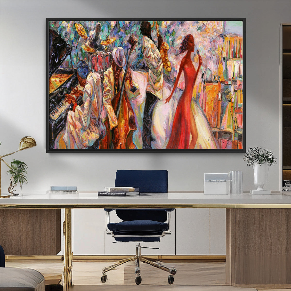 Abstract Afro American Jazz Canvas Wall Art | Music-Inspired