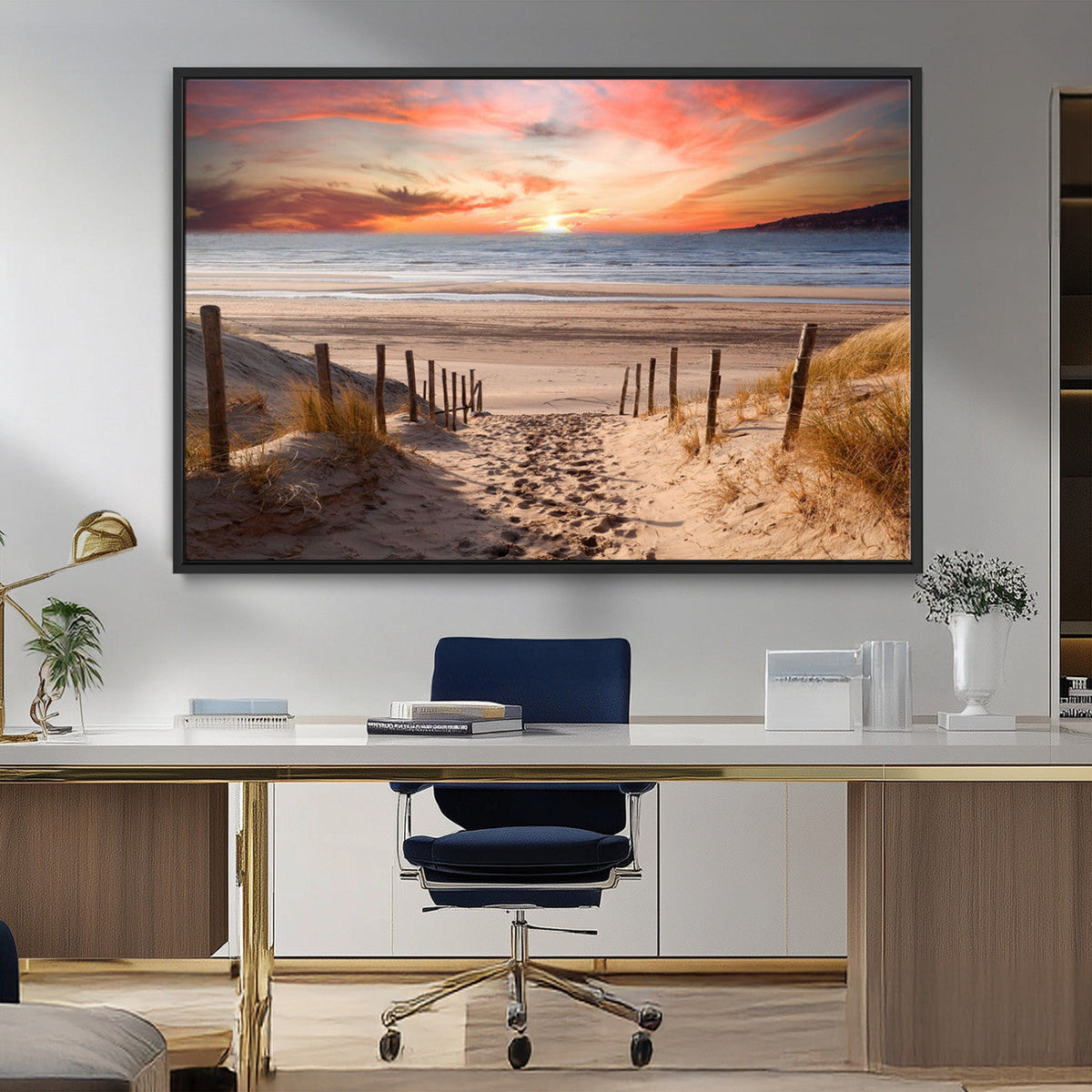 Sunset on the Sea Wall Art Canvas Print