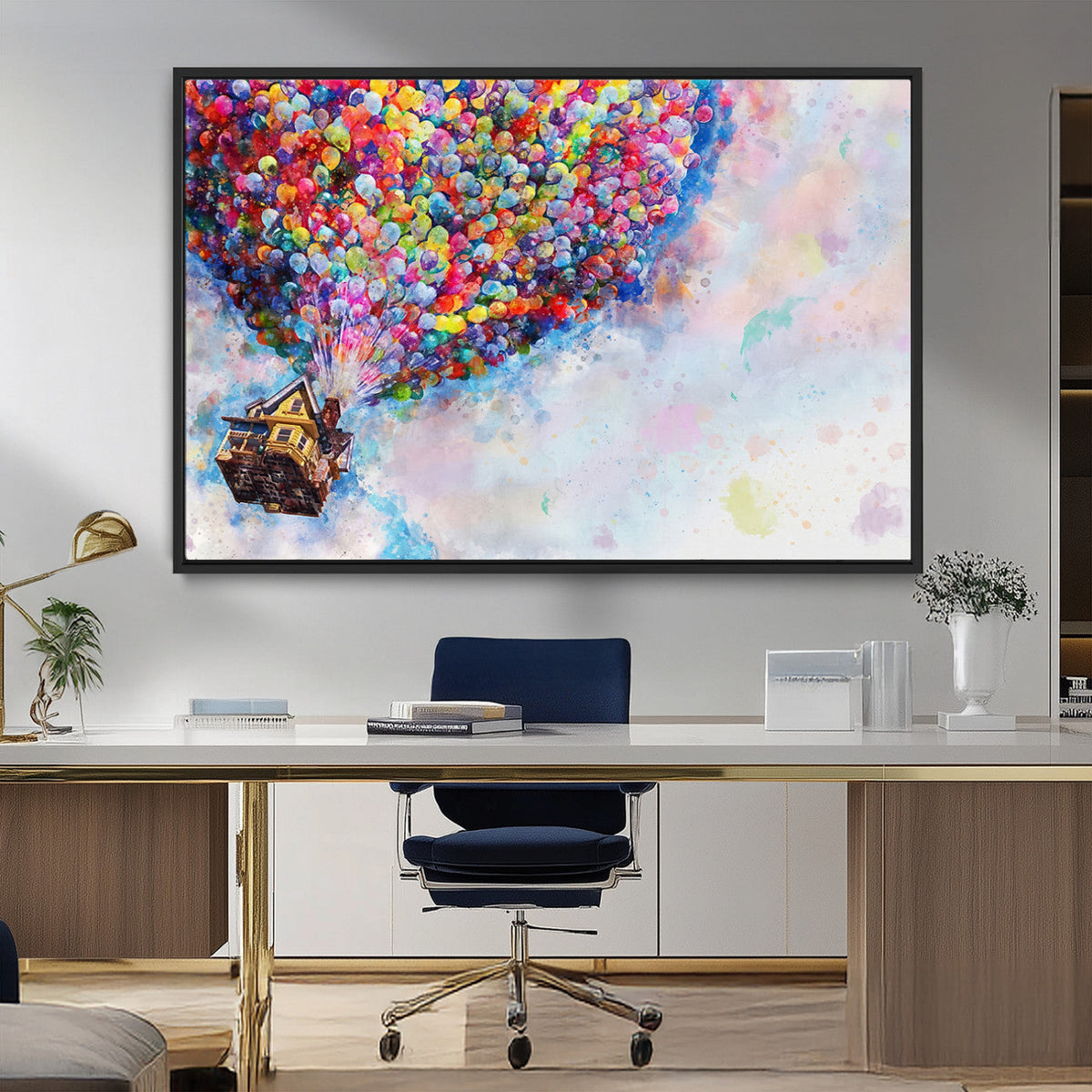 Don't Look Up Movie Canvas Wall Art - Vibrant Floating House