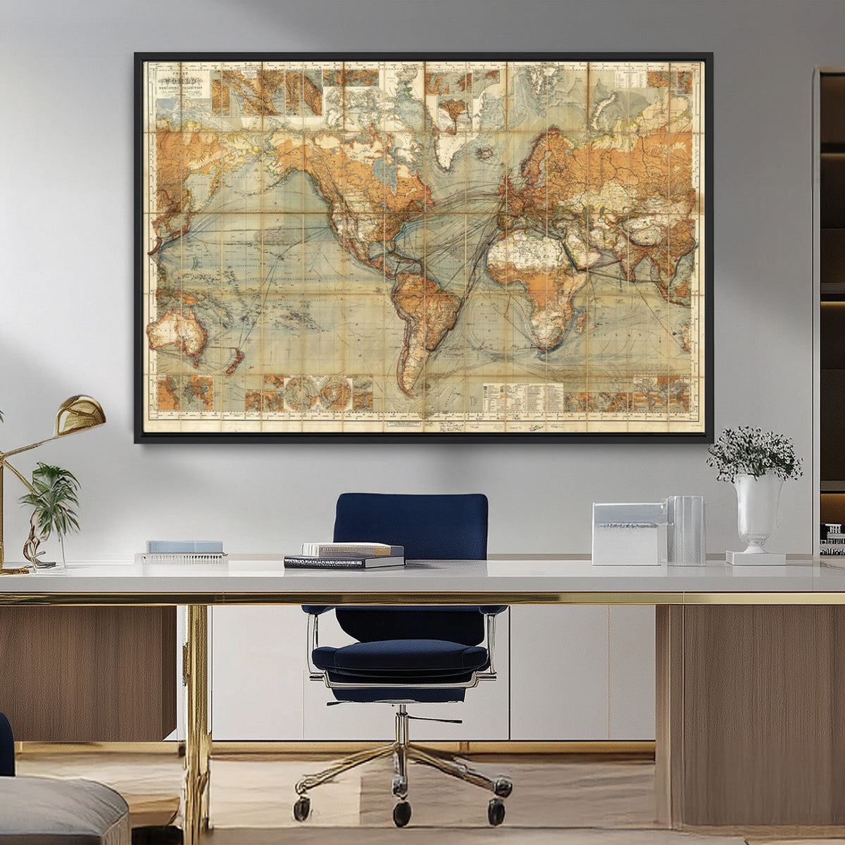 Push Pin World Map Canvas Print – Travel Tracker Wall Art