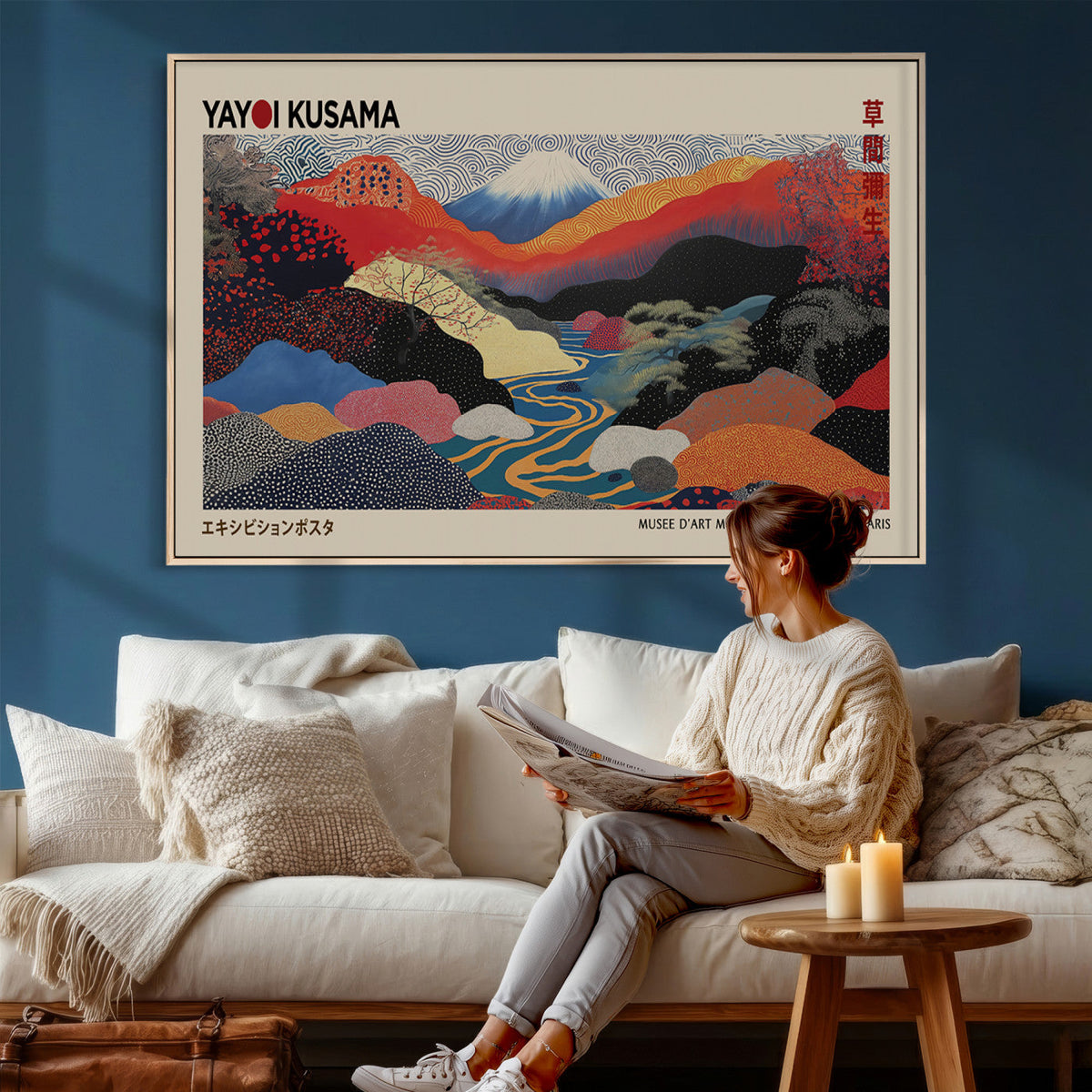 Yayoi Kusama Wall Art – Framed Japanese Abstract Art Print,