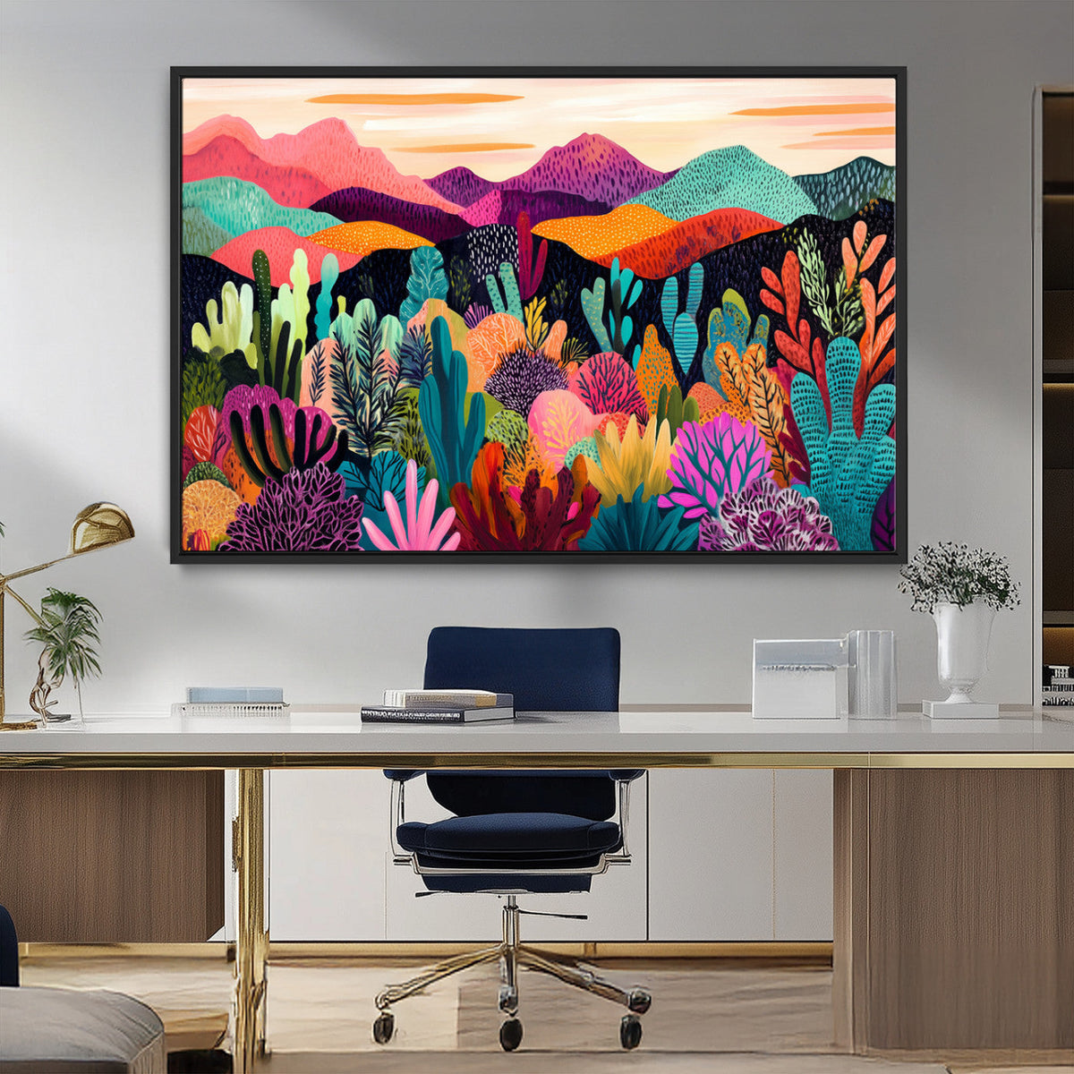 Abstract Kusama Print - Landscape Canvas Wall Art Print -