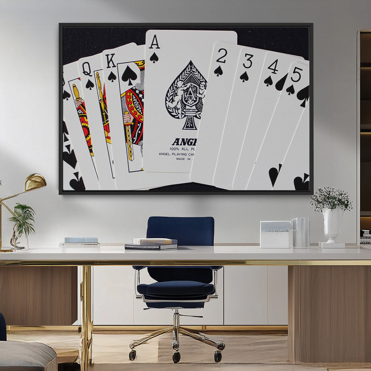 Poker Wall Art - Playing Cards Canvas Wall Art Print - Ace