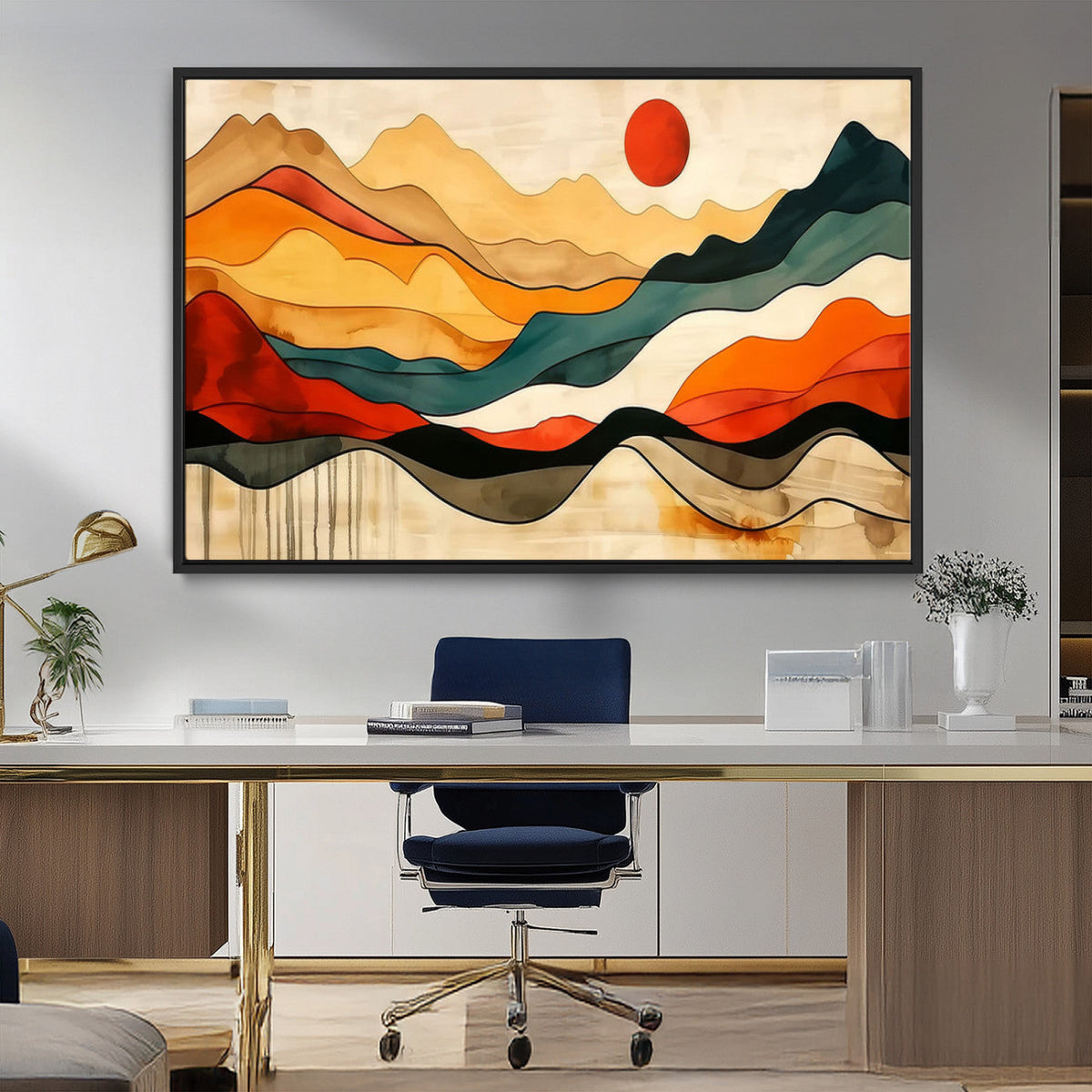 Mid Century Wall Art Print - Abstract Woodland Print -