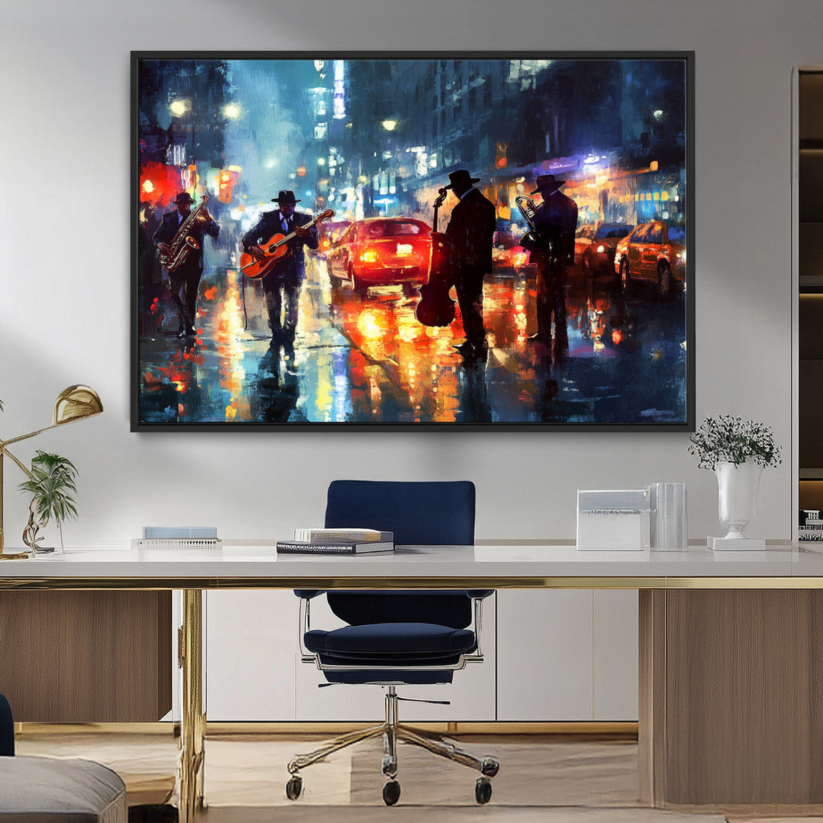 African American Jazz Canvas Wall Art Print – Abstract Music