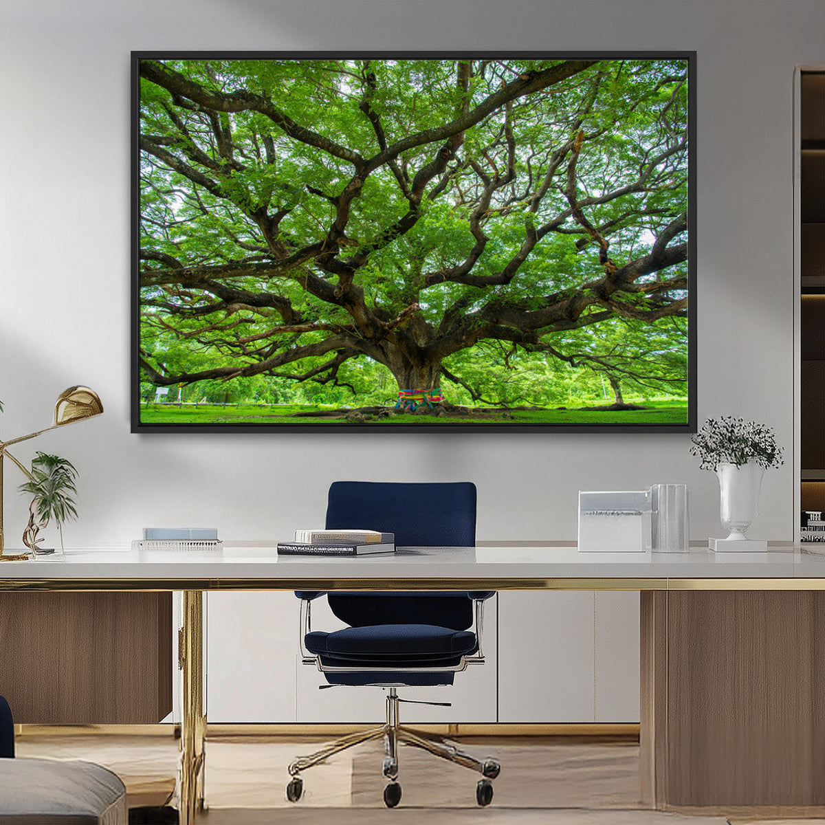 Oak Tree Wall Art Print, Forest Canvas Wall Art for Home and