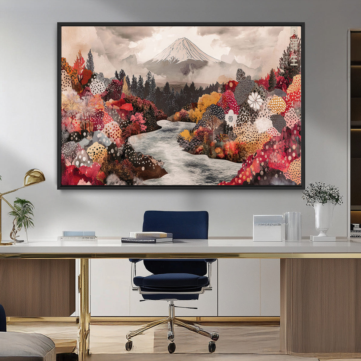 Mountain Wall Art Canvas Print – Framed Autumn Forest