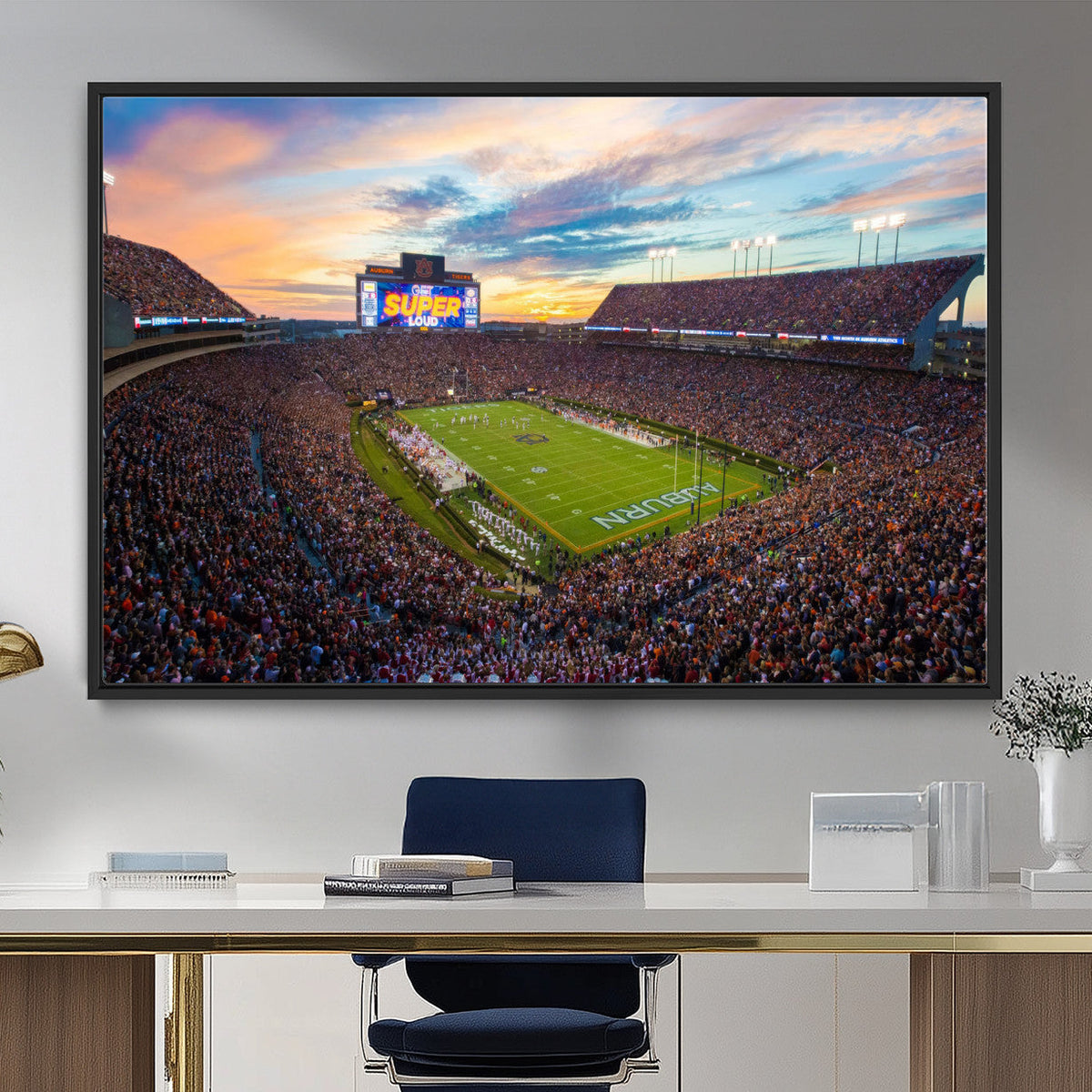 Jordan-Hare Stadium Wall Art Canvas Print, Football Stadium