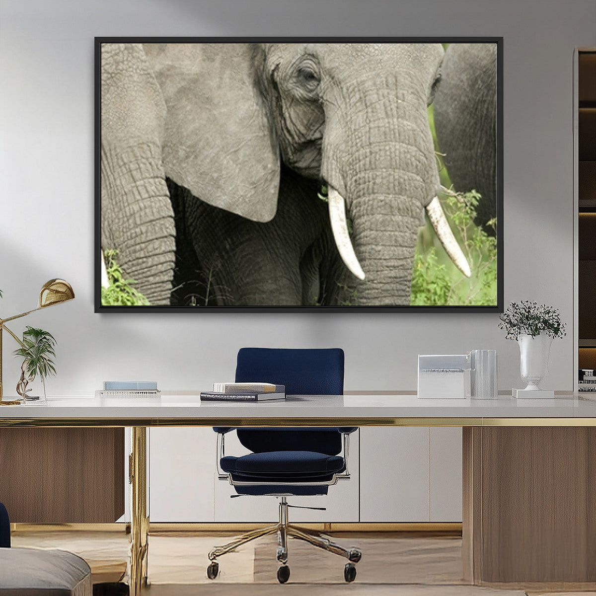 Wild Elephant Wall Art Canvas Print