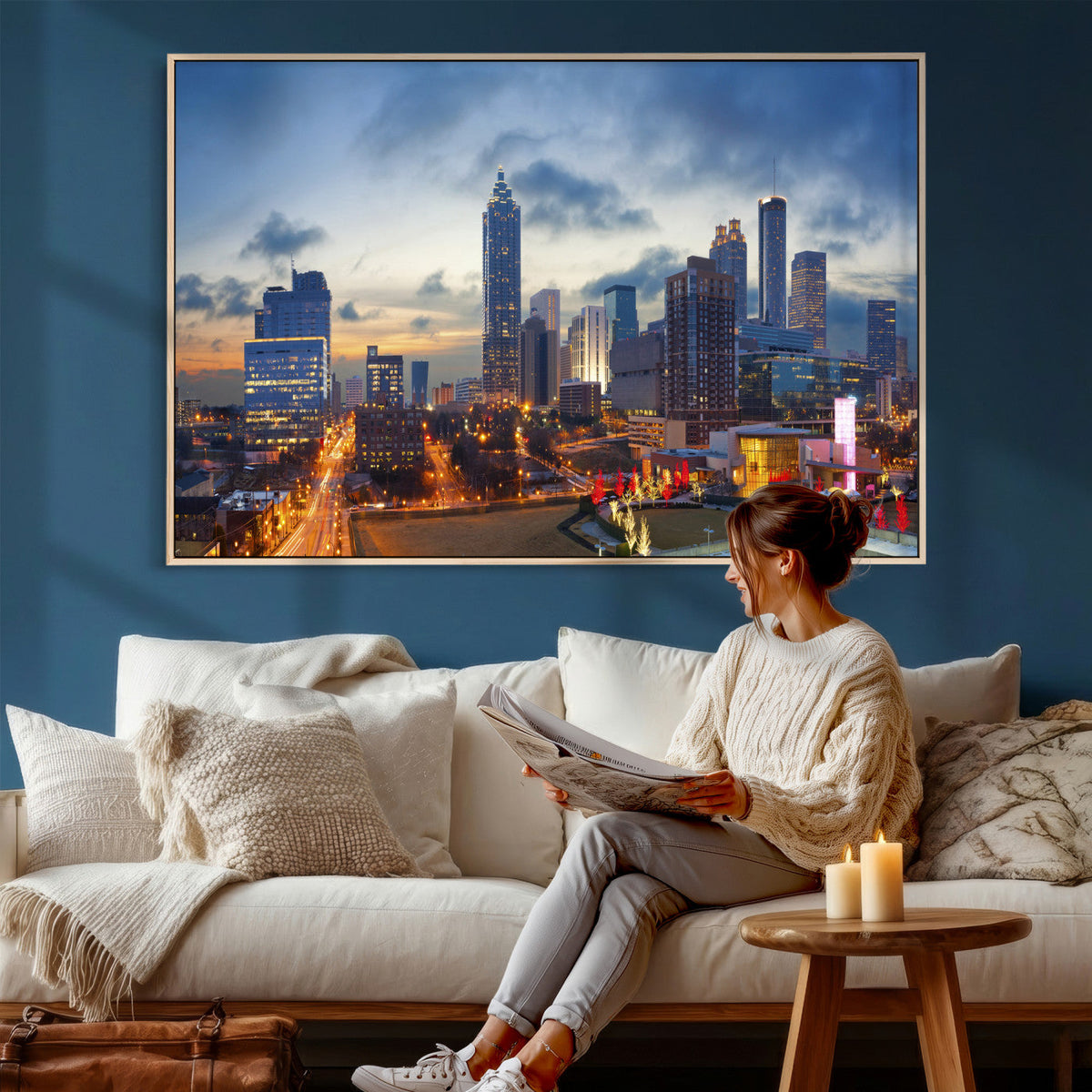 Atlanta Skyline Wall Art Canvas Print, Atlanta Downtown