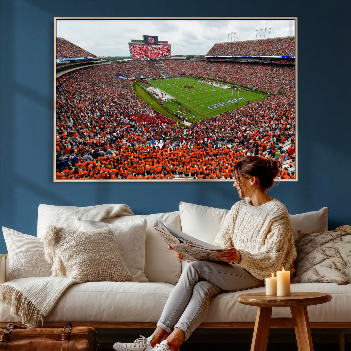 Auburn Stadium Wall Art Canvas Print, Jordan Hare Stadium