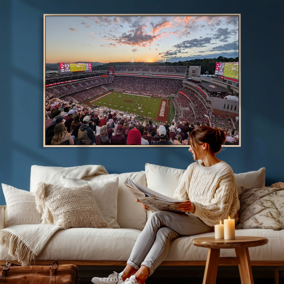 Donald W. Reynolds Razorback Stadium Wall Art Canvas Print –