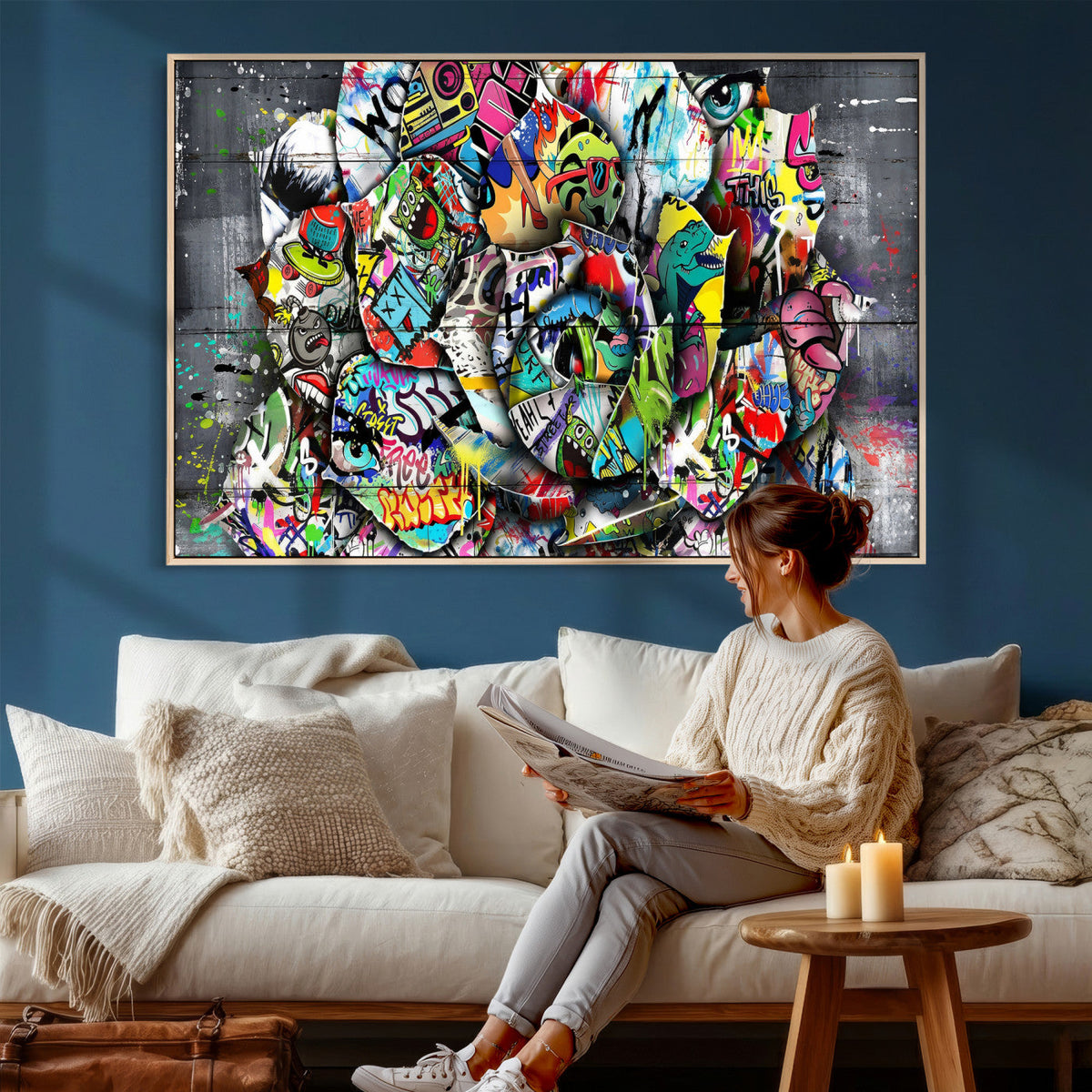 Abstract Graffiti Collage Street Art Wall Art Canvas Print