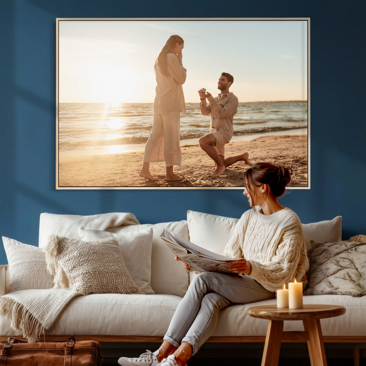 Custom Photo Framed Canvas Wall Art, Personalized Picture Print