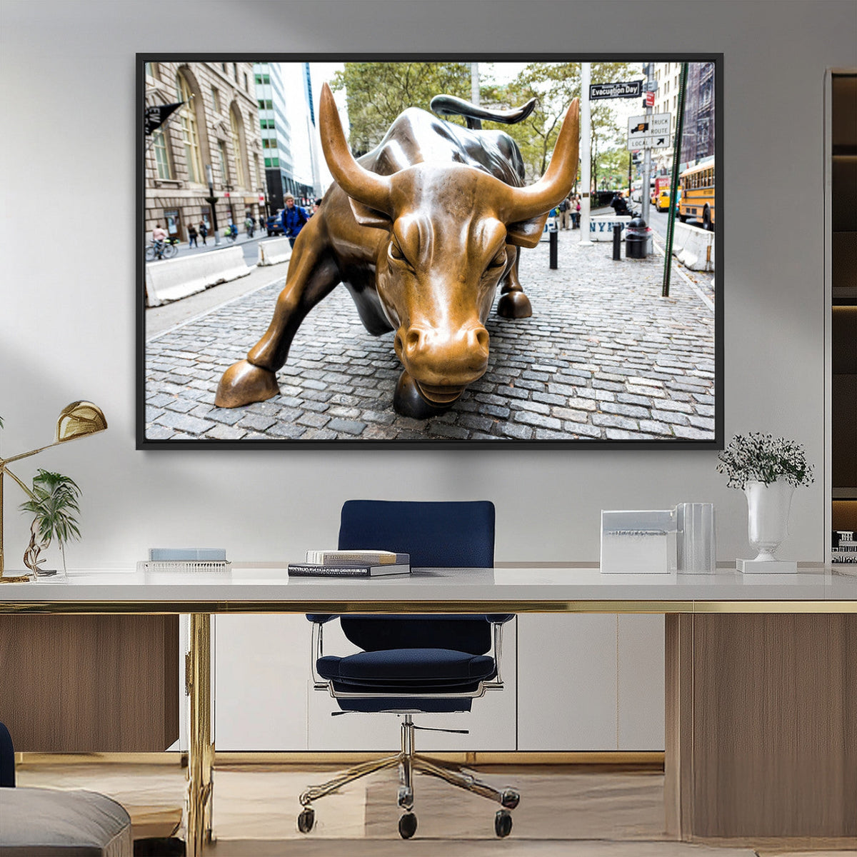 Charging Bull Wall Art Canvas Print