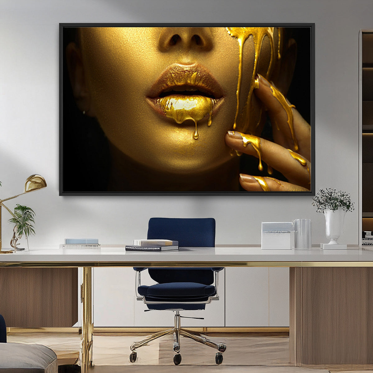 Gold and Women Wall Art Canvas Print