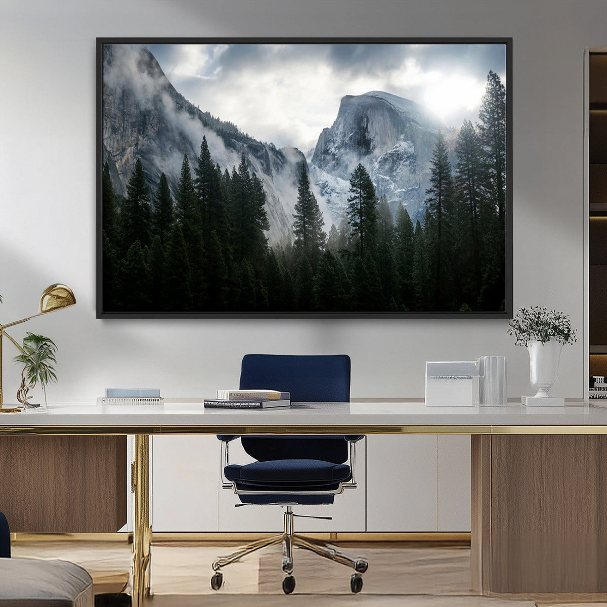 Yosemite National Park El Capitan Foggy Mountain Wall Art |