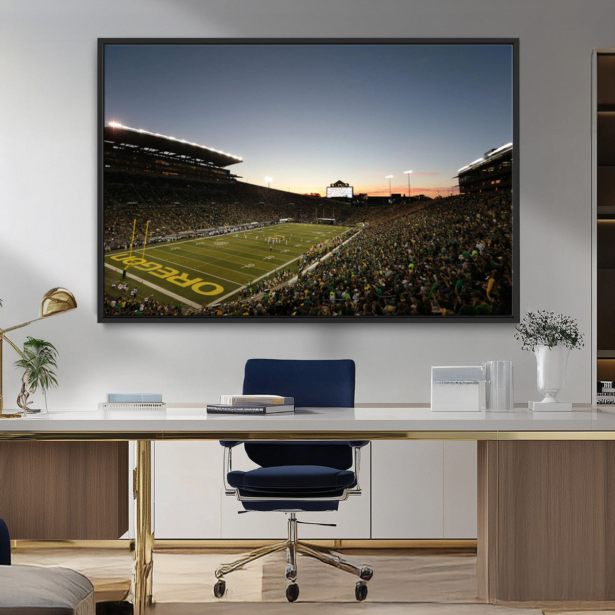 Oregon Ducks Football Team Print - Eugene Autzen Stadium