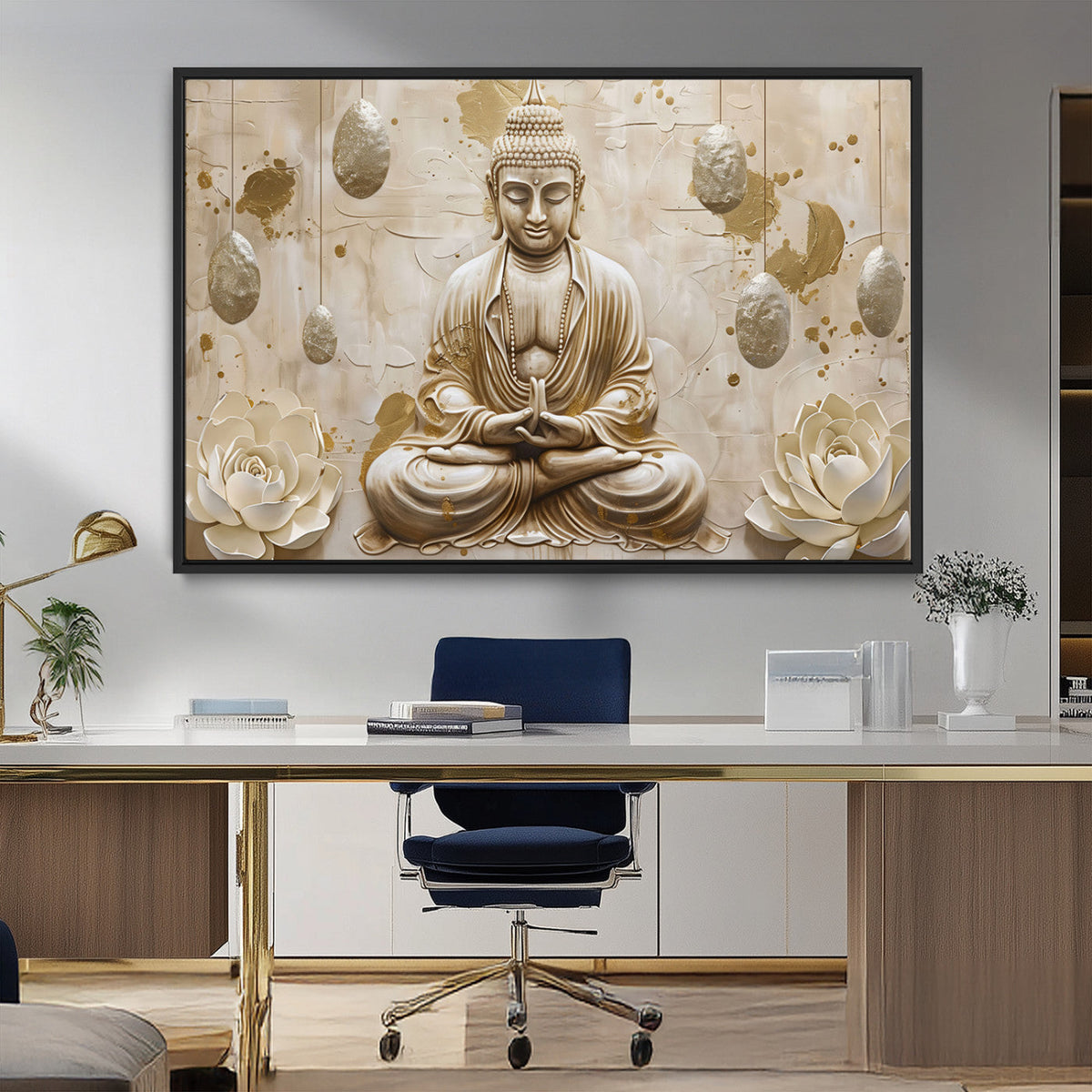 Serene Buddha Wall Art | Yoga Room Decor and Meditation Wall