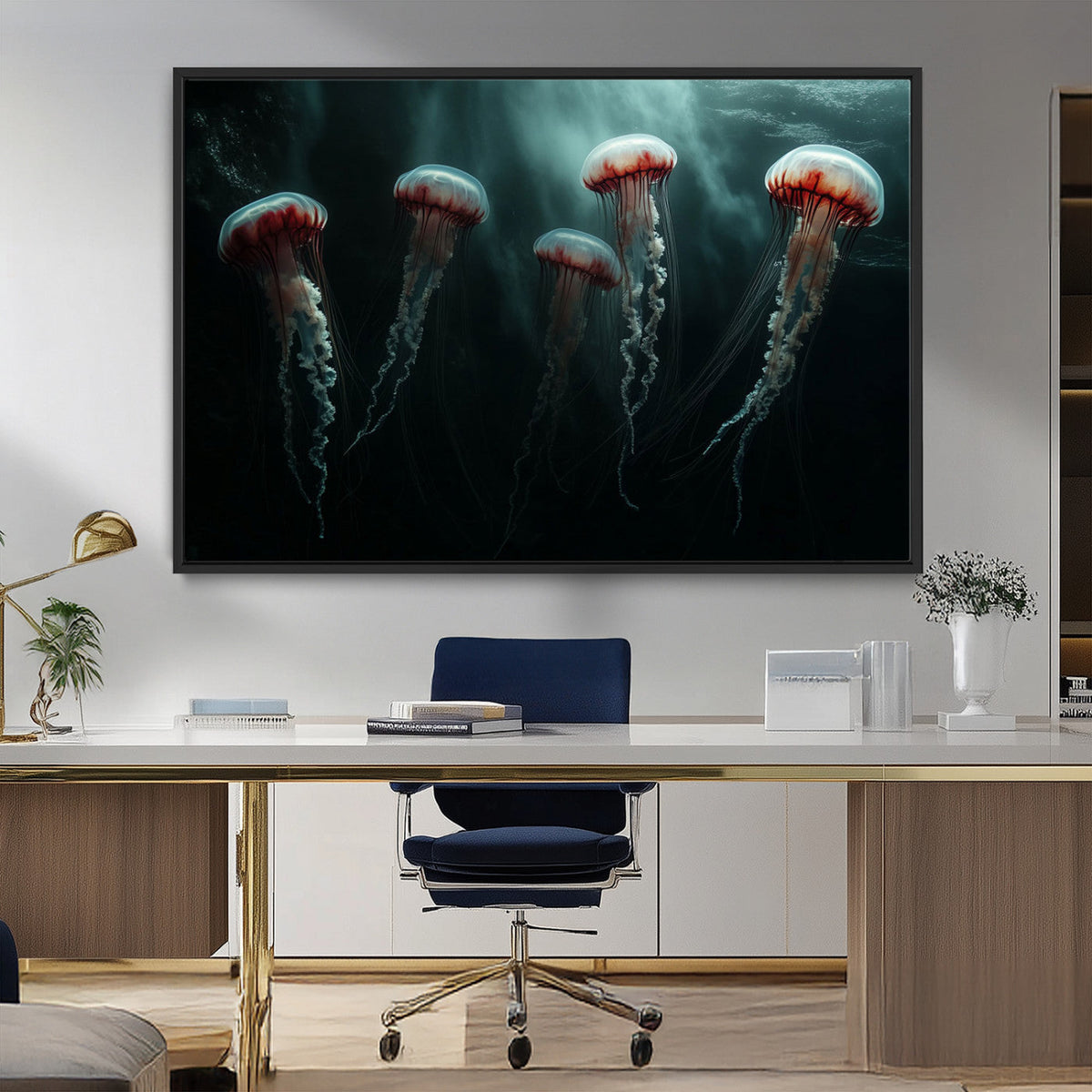 Abstract Jellyfish Wall Art Canvas Print