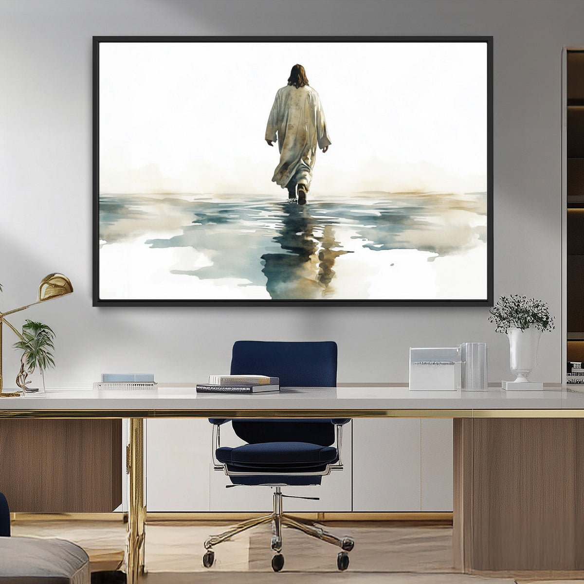 Abstract Jesus Wall Art Canvas Print, Christian Wall Art,