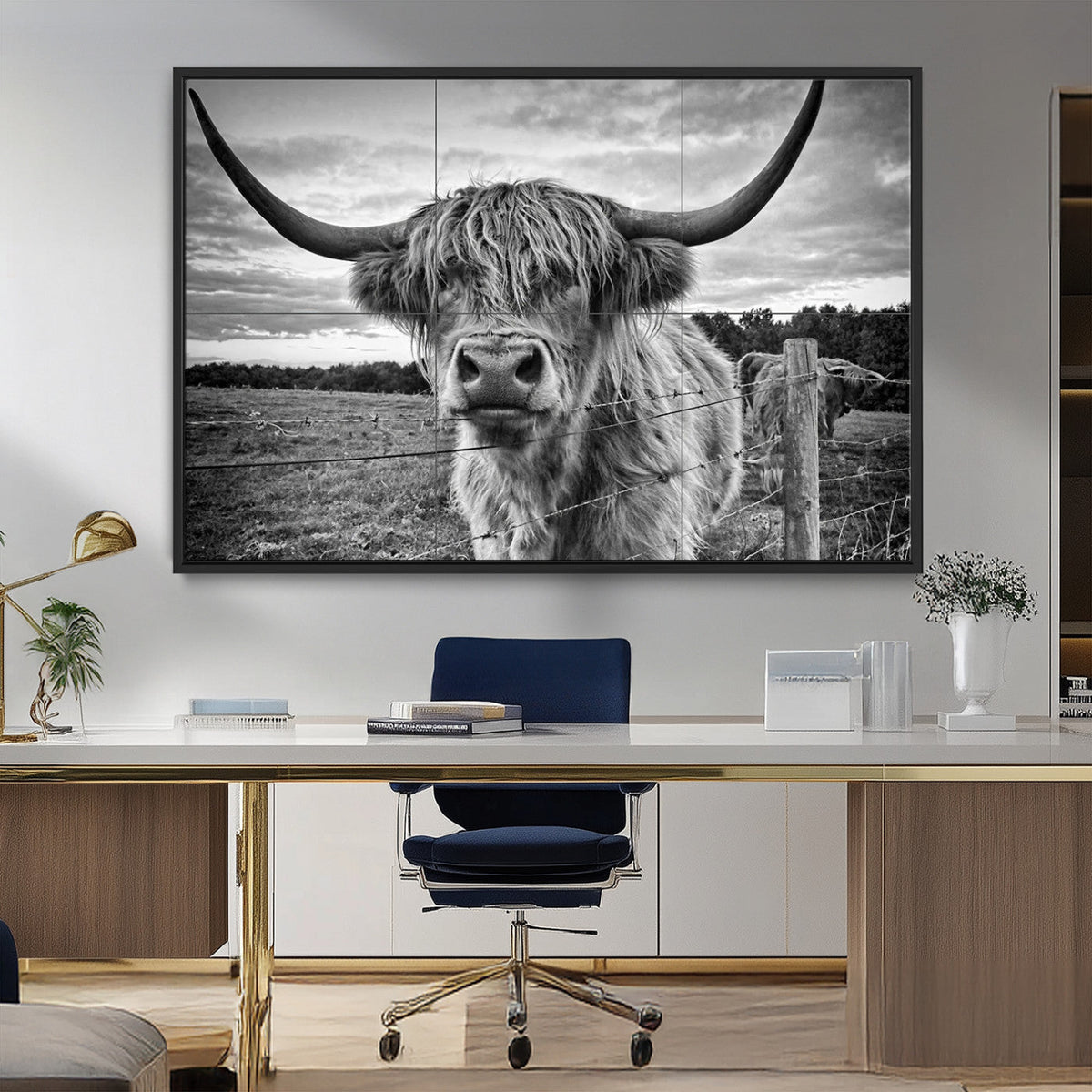 Scottish Highland Cow Wall Art Canvas Print | Ready to Hang