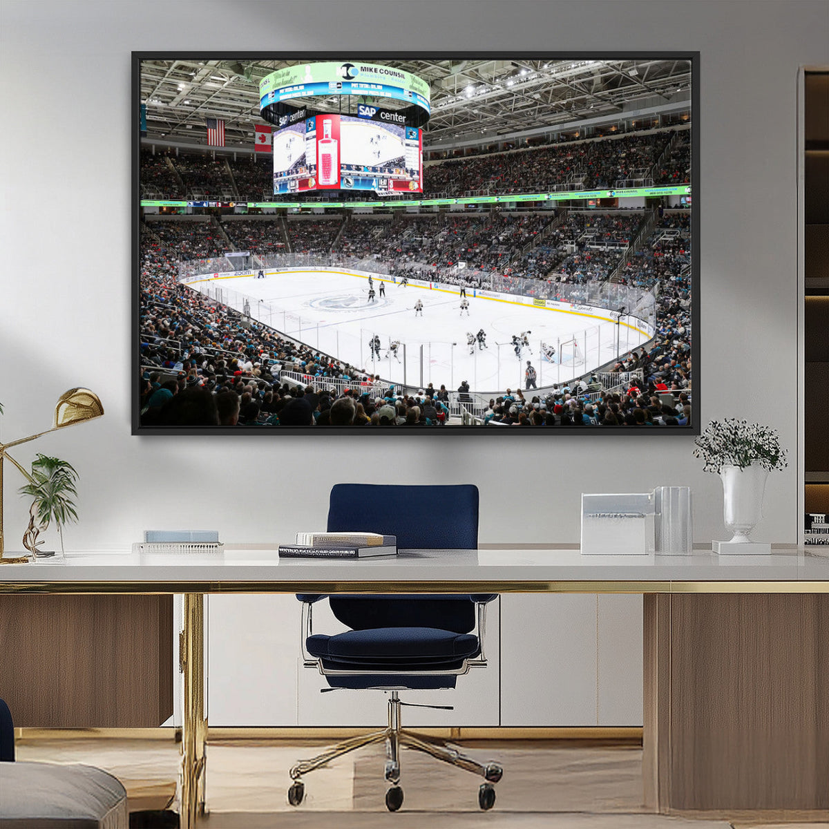 Sharks Arena Blackhawks Sharks Ice Hockey Stadium Wall Art