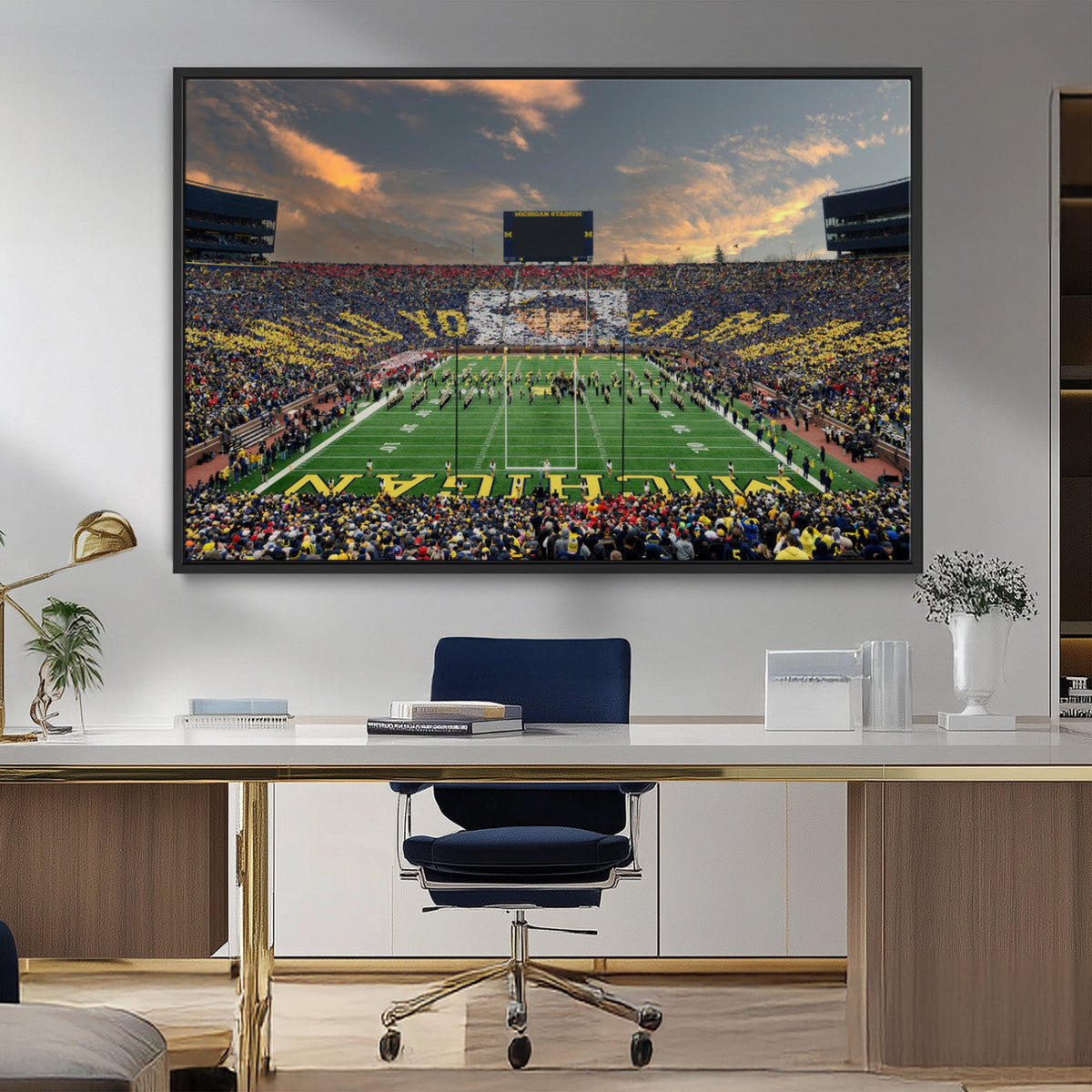 University of Michigan Wolverines Print Canvas, Football