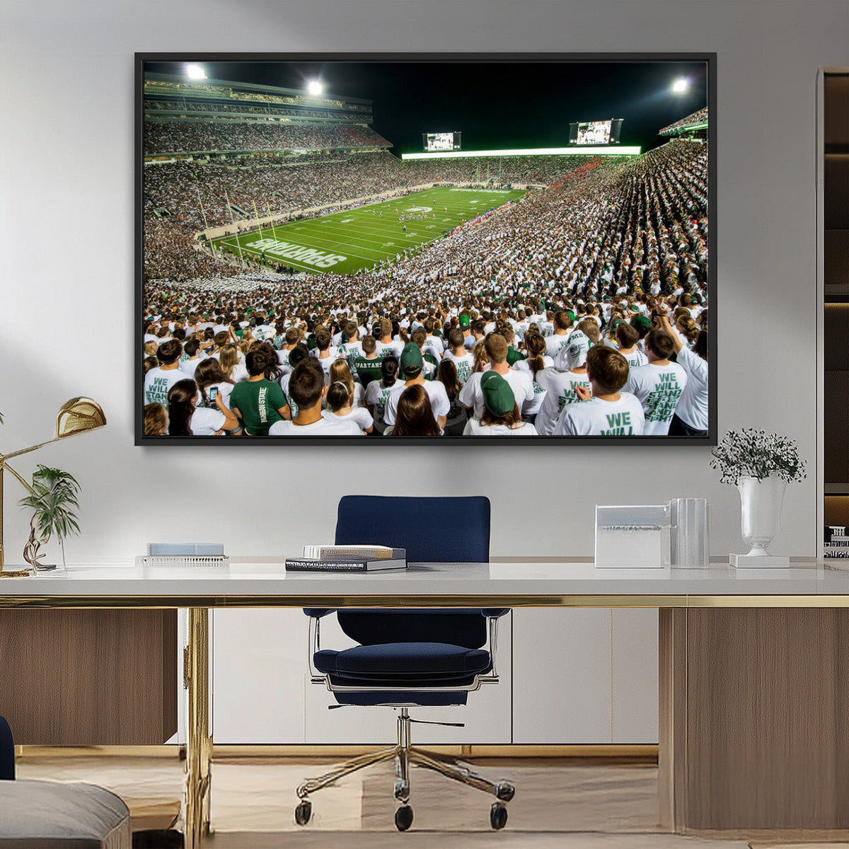 Michigan State Spartans Football Canvas Print - East Lansing