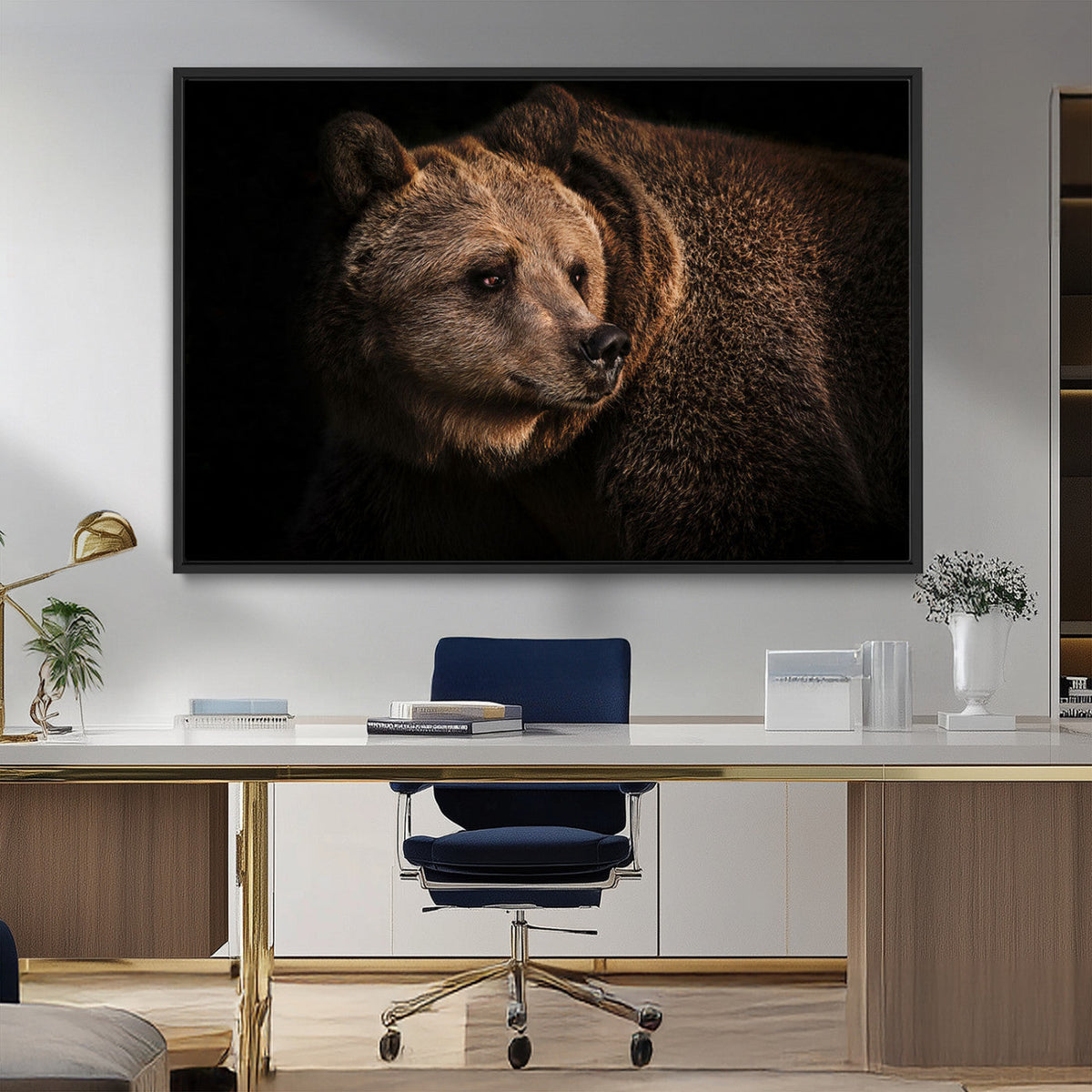 Wild Grizzly 399 Bear Canvas Wall Art Print, Bear Animal