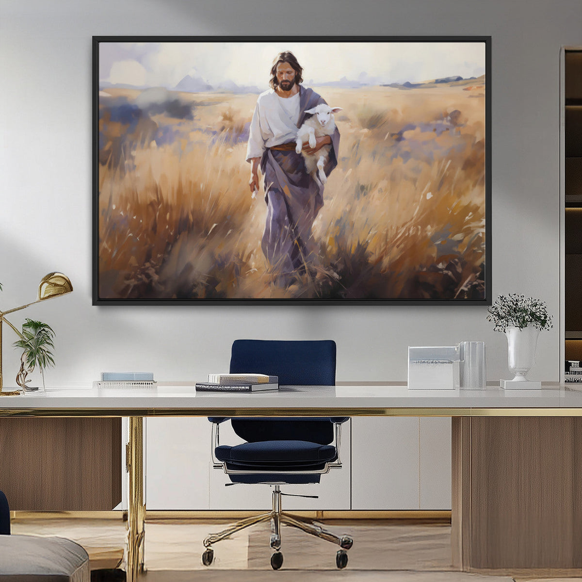 Jesus the Good Shepherd Wall Art Canvas Print - Lost Lamb