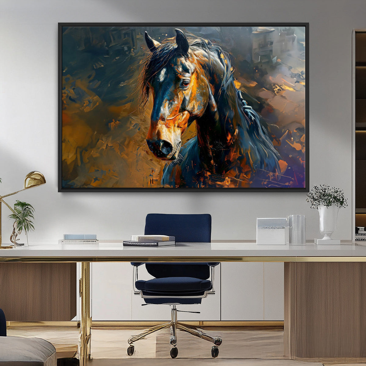 Abstract Horse Wall Art Canvas Print | Farmhouse Wall Decor