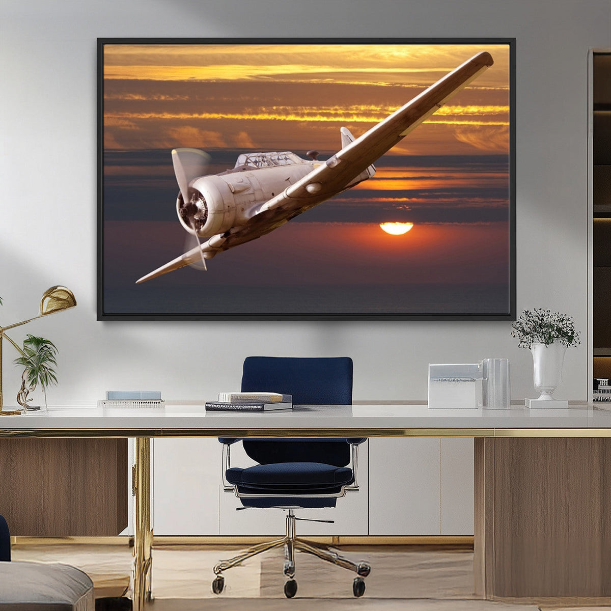 Old War Plane Wall Art Canvas Print