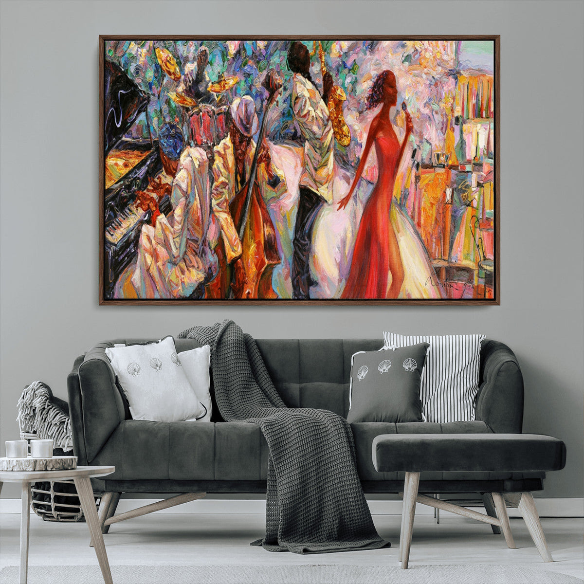 Abstract Afro American Jazz Canvas Wall Art | Music-Inspired