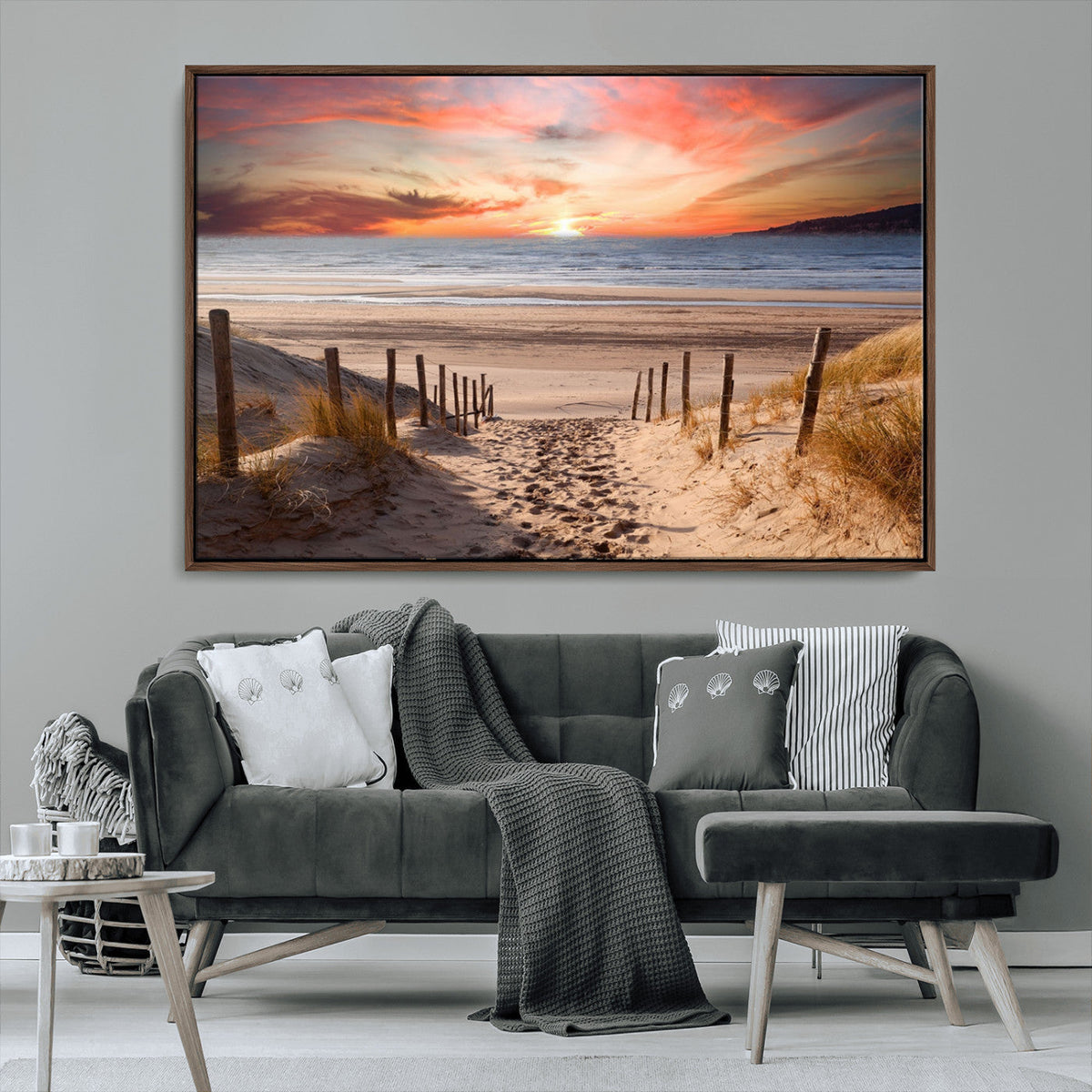 Sunset on the Sea Wall Art Canvas Print