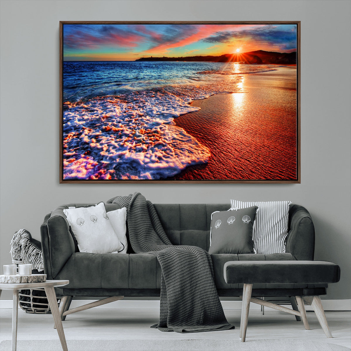 Colorful Coastal Sunset on the Beach Canvas Print, Ocean