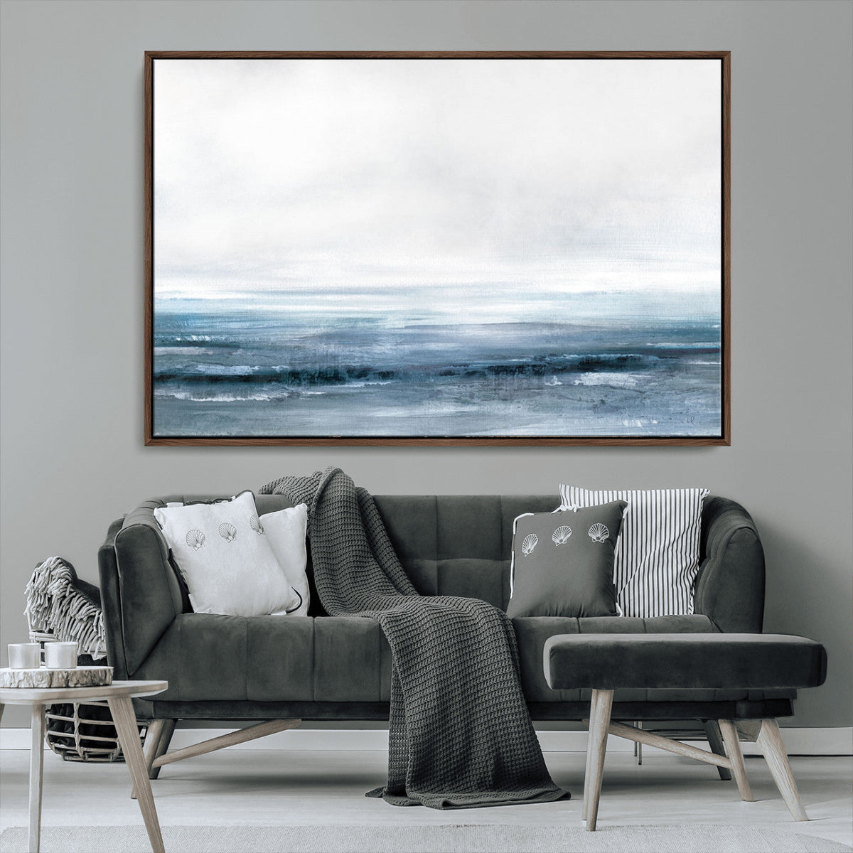 Blue Ocean Abstract Artwork Wall Art Canvas Print